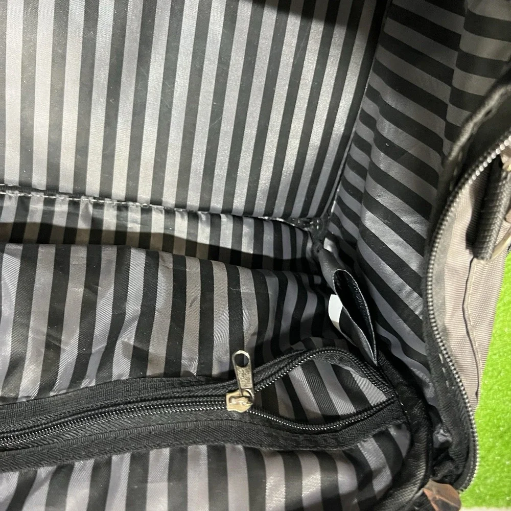 LONDON FOG Duffel Bag Canvas Travel Carry-On Gym Tote Luggage Pinstripe